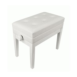 Beale BPB220WH Plush Cushion Piano Bench w/ Storage (White)