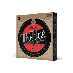 D'Addario EJ45 Pro-Arte Nylon Classical Guitar Strings 3 Pack - (Normal Tension)