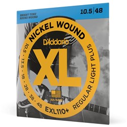 D'Addario EXL110+ Nickel Wound Electric Guitar Strings - Regular Light (10.5-48)