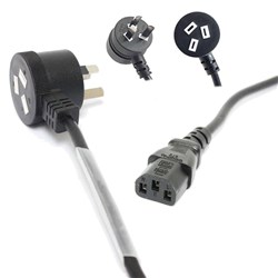 DL IEC Power Cable w/ Piggyback Plug (1m)