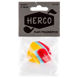 Herco HE113P Heavy Thumbpicks - 3-Pack (Yellow, Red, Blue)