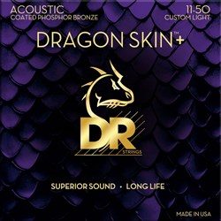 DR Dragon Skin + Phosphor Bronze Acoustic Guitar Strings (11-50)