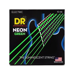 DR Hi Def Neon Green Coloured Electric Guitar Strings (10-46)