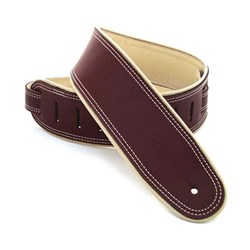 DSL GEP Series Rolled Edge Guitar Strap (Maroon, Beige Backing, 2.5")