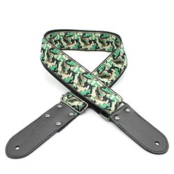 DSL JAC20-CAMO-GREEN Jacquard Weaving Guitar Strap - 2" (CAMO-GREEN)