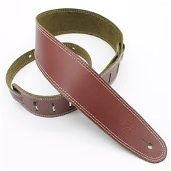 DSL SGE Classic Guitar Strap (Maroon, Beige Stitching, 2.5")