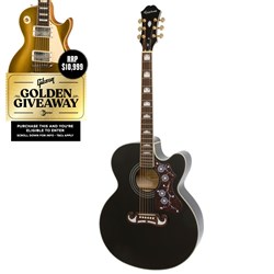 Epiphone J-200 EC Studio Acoustic Electric Guitar (Black)