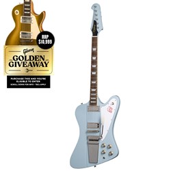 Epiphone 'Inspired By Gibson Custom' 63 Firebird V Maestro (Frost Blue) inc Case