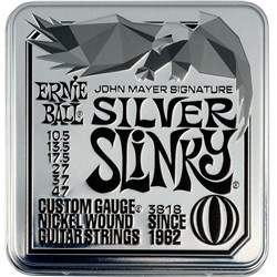 Ernie Ball John Mayer Silver Slinky Wound Electric Guitar Strings - (10.5-47) 3-Pack Tin