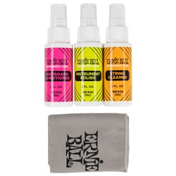 Ernie Ball Instrument Care 3-pack w/ Microfibre Polish Cloth