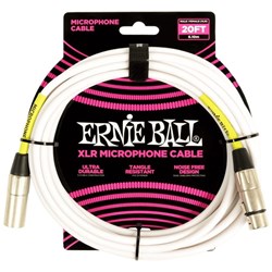 Ernie Ball 2o' Male / Female XLR Microphone Cable (White)