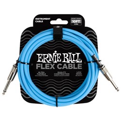 Ernie Ball 10' Flex Straight/ Straight Instrument Cable (Blue)