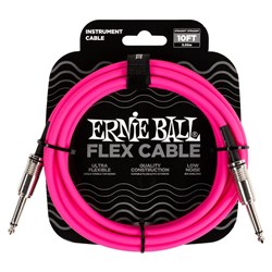 Ernie Ball 10' Flex Straight/ Straight Instrument Cable (Pink)