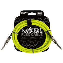 Ernie Ball 10' Flex Straight/ Straight Instrument Cable (Green)