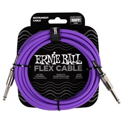 Ernie Ball 10' Flex Straight/ Straight Instrument Cable (Purple)