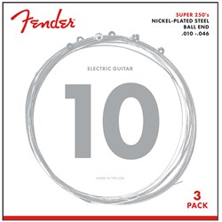 Fender 250R Super 250's Nickel Plated Steel Electric Guitar Strings 3-PACK Light (10-46)