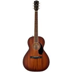 Fender PS-220E Parlor Acoustic Guitar All Mahogany Ovangkol FB (Aged Cognac Burst)