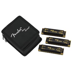 Fender Blues DeVille Harmonica Pack of 3 w/ Case