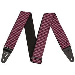 Fender Houndstooth Jacquard Strap (Pink) 2"