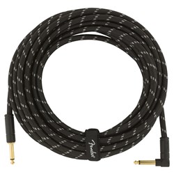 Fender Deluxe Series Instrument Cable Straight / Angle 25' (Black Tweed)