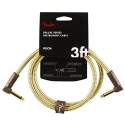 Fender Deluxe Series Instrument Cable Angle / Angle 3' (Tweed)