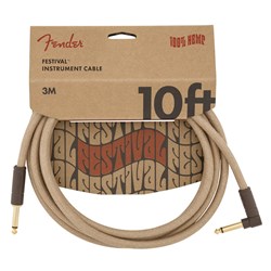 Fender Festival Instrument Cable Straight / Angle 10' Pure Hemp (Natural)