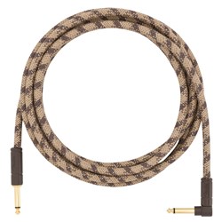 Fender Festival Instrument Cable Straight / Angle 10' Pure Hemp (Brown Stripe)