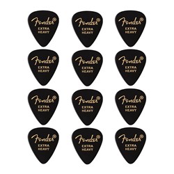 Fender 351 Shape Premium Picks 12-Pack - Extra Heavy (Black)