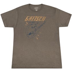 Gretsch Lightning Bolt T-Shirt - Small (Brown)