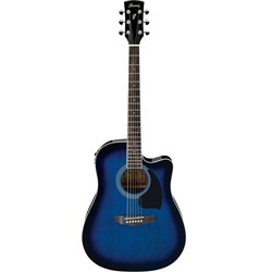 Ibanez PF15ECE TBS Performance Acoustic w/ Cutaway & Pickup (Transparent Blue Sunburst)