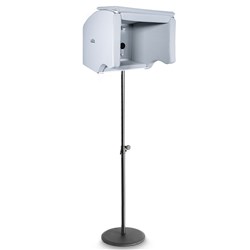 IsoVox 2 Portable Vocal Booth (White) & Gravity SSPWBSET1 Round Base Stand 35mm (Black)