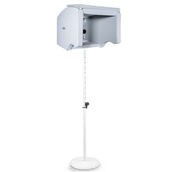 IsoVox 2 Portable Vocal Booth (White) & Gravity SSPWBSET1W Round Base Stand 35mm (White)