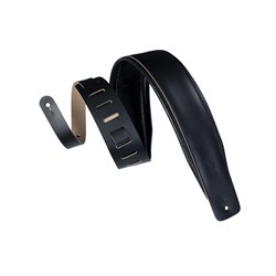 Levys Genuine Leather Guitar Strap 3" (Black)