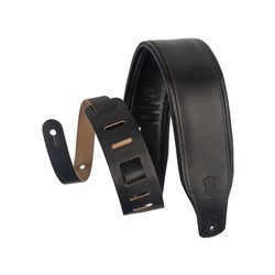 Levys Top Grain Leather Guitar Strap 3" (Black)