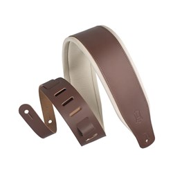 Levys Top Grain Leather Guitar Strap 3" (Brown)