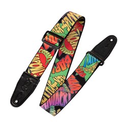 Levys Polyester Guitar Strap 2" (Comic Book Onomatopoeia Motif)