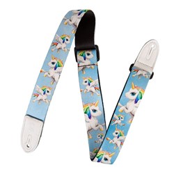 Levys Kids Guitar Strap 1 1/2" (Printed Unicorn Pattern)