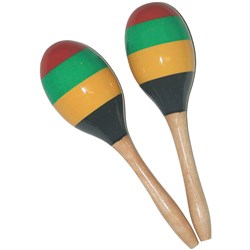 Mano Percussion ED765 9" Wooden Maracas (Multi- Colured)