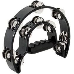 Mano Percussion TMP13B Half Moon Tambourine 9" x 6" (Black)