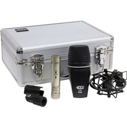 MXL Essential Drum Kick A55 Snare 606 Microphone Case w/ Shockmount