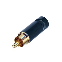 Neutrik NYS352BG Metal RCA Plug (Male) Gold Plated Contacts Black Shell