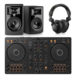 Pioneer DDJFLX4 Bundle w/ JBL LSR305P MKII Monitors & Behringer HC200 Headphones