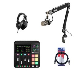 Rode RodeCaster Duo Podcasting Pack w/ PodMic, NTH100, PSA1+ & XLR Cable (3m) (Black)