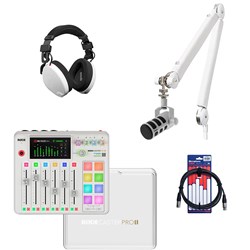 Rode RodeCaster Pro II Pack 1 (White) w/ 1x PodMic, PSA1+, NTH100, Cover & XLR Cable (3m)