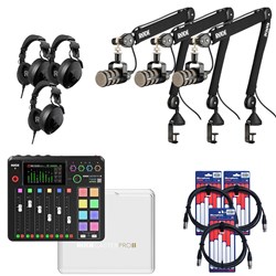 Rode RodeCaster Pro II Pack 3 w/ 3x PodMic, PSA1+, NTH100, Cover & XLR Cables (3m)