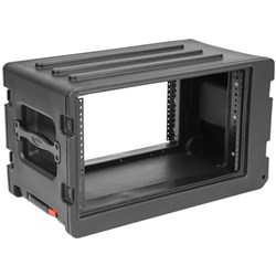 SKB 1SKB-R6SW Roto-Moulded 6U Shallow Rack Case w/Telescopic Handle and Wheels