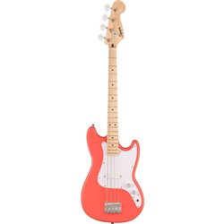 Squier Sonic Bronco Bass Maple Fingerboard White Pickguard (Tahitian Coral)