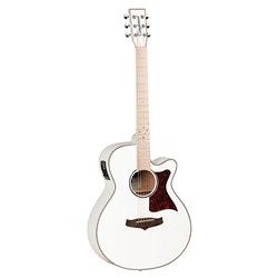 Tanglewood TW4BLW Acoustic Guitar (White Gloss) w/ Cutaway & Pickup