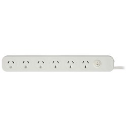 WES Components Jackson 6 Outlet Surge Protected Powerboard w/ Master Switch