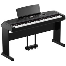 Yamaha DGX-670 Portable Grand Piano w/ LP1 Three Pedal Unit & L300W Stand (Black)